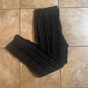 Slacks. Worn once. Black with plaid pattern. Business casual. Size 6.